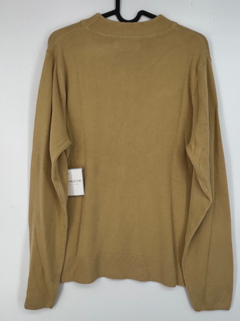 Sag Harbor Womens Large Mock Neck Sweater Camel Fine Gauge Long Sleeve Vintage - Picture 7 of 9